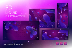 3D liquid abstraction. Art., a Decorative Illustration by KENO Mascots