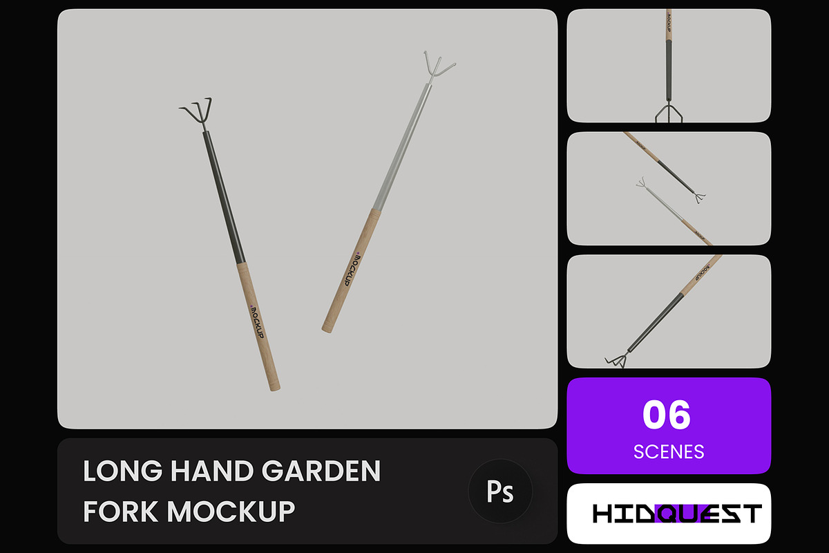 Long Hand Garden Fork Mockup, a Household Mockup by hiddemaru (Photo 1 of 4)