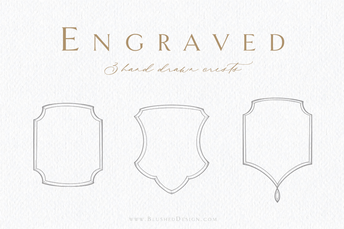 Classic Illustrated Wedding Crests, an Illustration by Blushed Design by Katrina (Photo 1 of 5)
