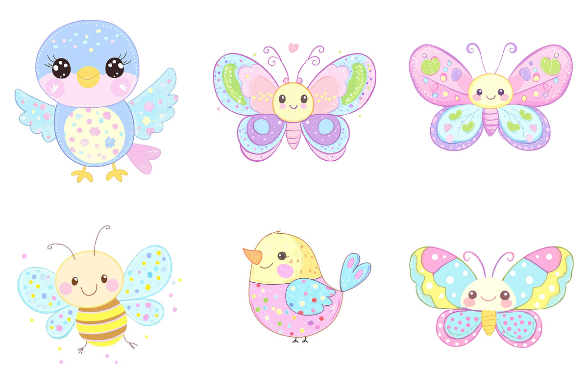 Kawaii Summer Clipart, an Illustration by SinaCreation (Photo 2 of 9)