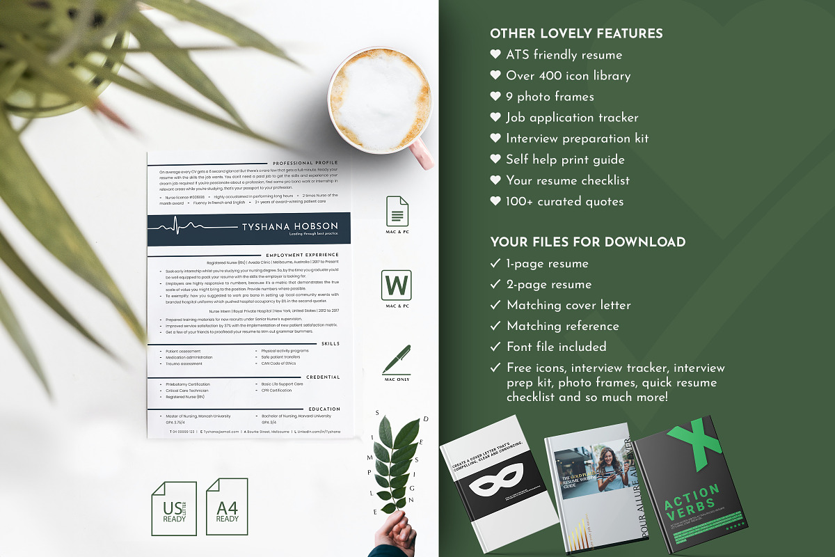 Modern Nurse Resume Template Word, a Resume Template by Career Canvas (Photo 5 of 11)