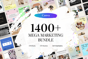 1400 Canva Instagram Template Bundl