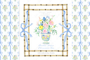 Chinoiseries Jar Bamboo Frame, an Illustration by LABFcreations (Thumbnail 1 of 4)