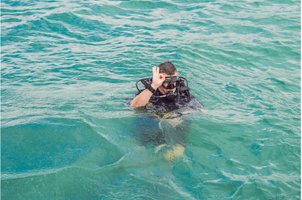 Divers on the surface of water ready, a Nature Photo by Elizaveta Galitskaya