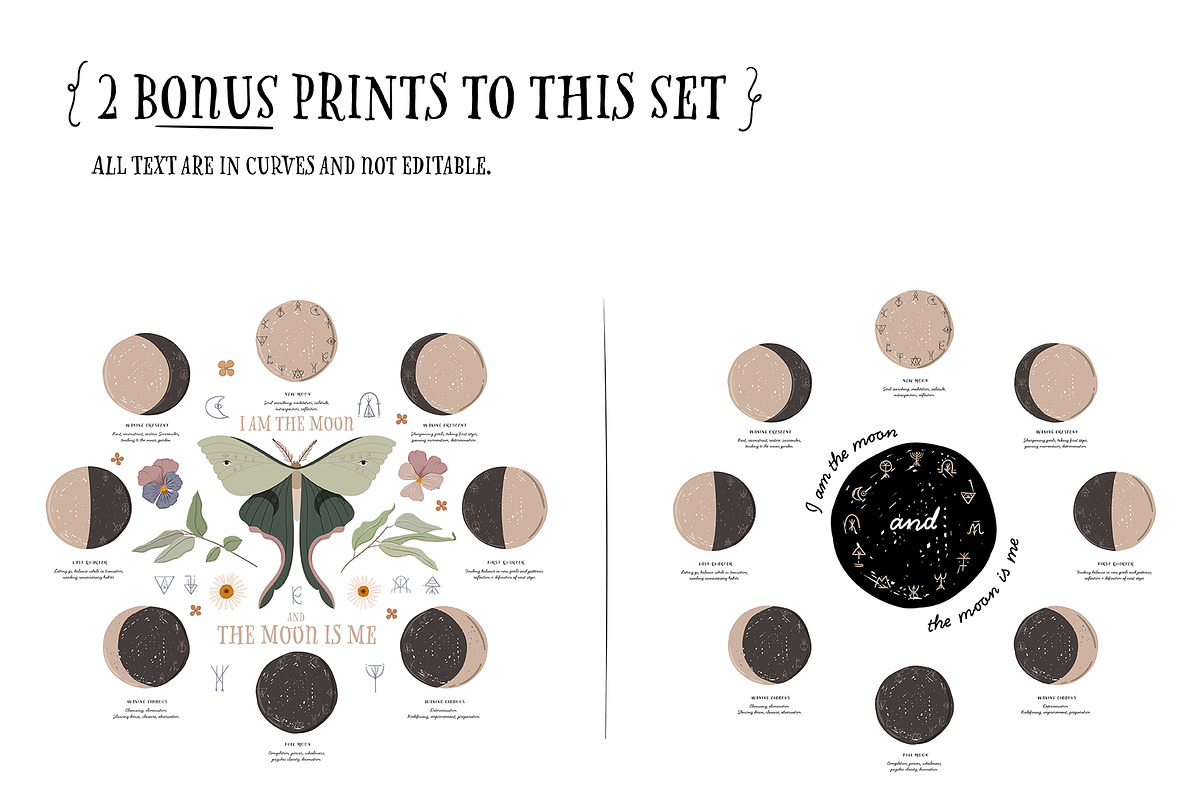 Lunar Calendar 2025, Moon Phases, a Decorative Illustration by Ruslana ...