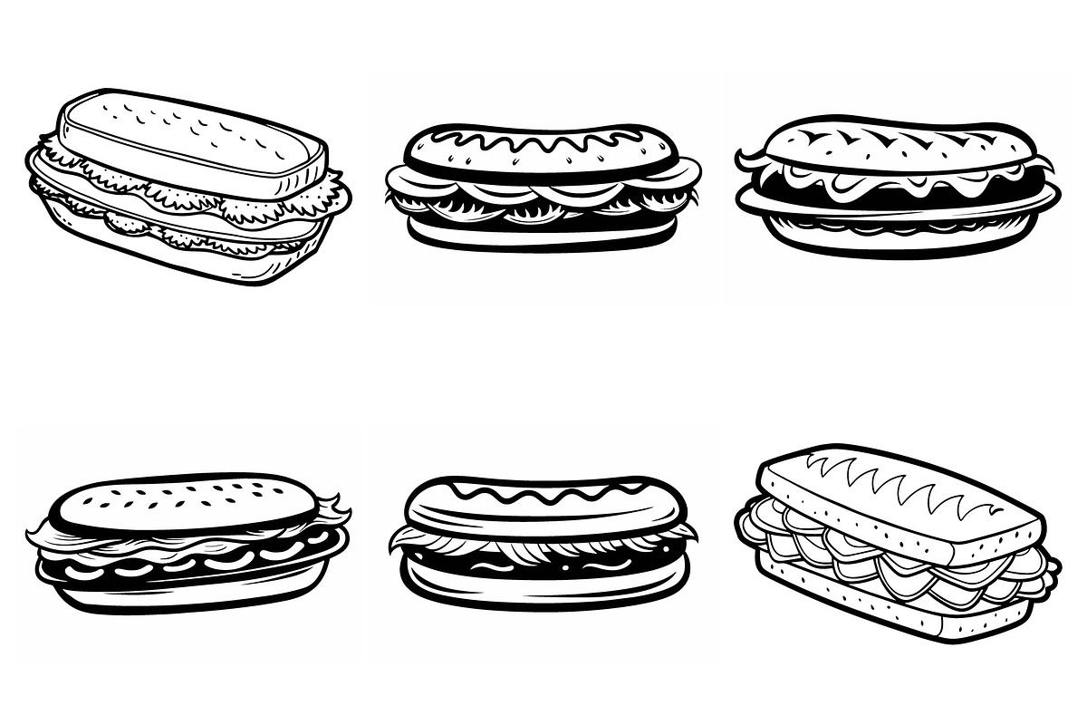Sandwiches and vector hot dogs, an Object Graphic by Billah Hub