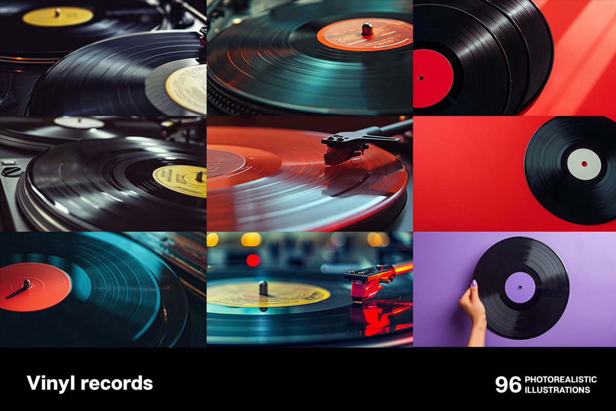 Vinyl records. Collection, an Object Illustration by Handmadefont (Photo 13 of 14)