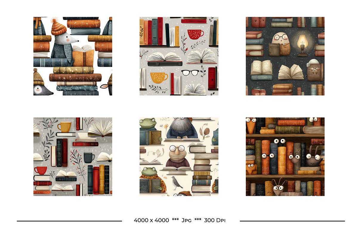 Book Retro Art Style Patterns, a Pattern Graphic by karenfoleyphoto (Photo 6 of 9)