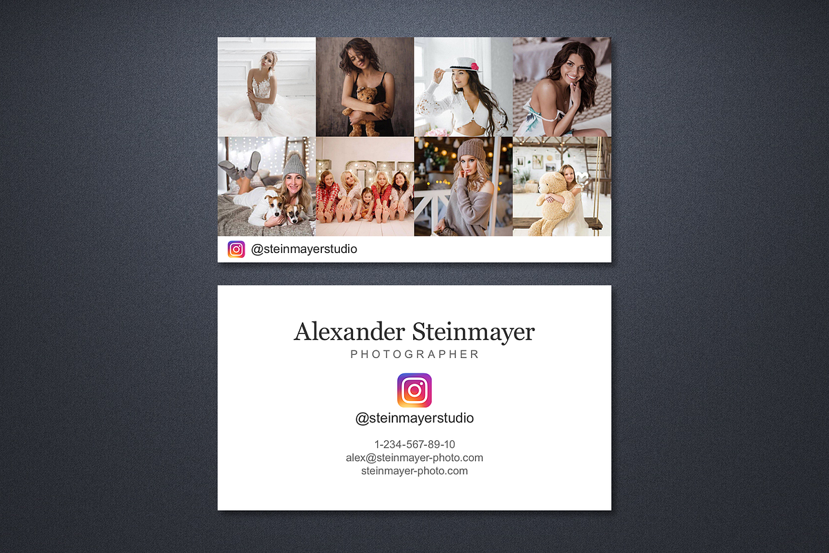 Instagram Business Card Template PSD, a Business Card Template by ElephantArts (Photo 1 of 7)
