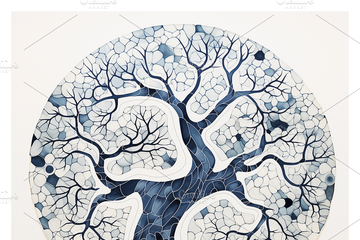 Deca Co - Blue Ink Botanical Shapes, a Texture Illustration by milatovar (Photo 17 of 25)