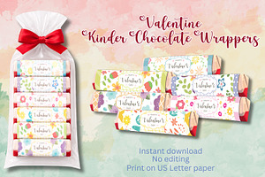 Valentine Kinder Chocolate Wrappers, a Graphic by Adalin Shop