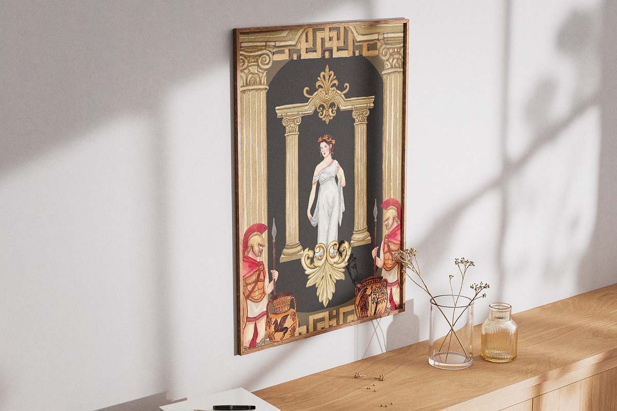 Ancient Greek Roman Architecture, a Decorative Illustration by CreativeValuation (Photo 11 of 12)