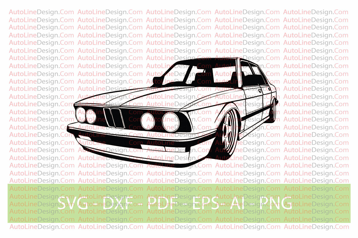 M5 E28 Drift Car Vector, a Transportation Illustration by AutoLineDesign