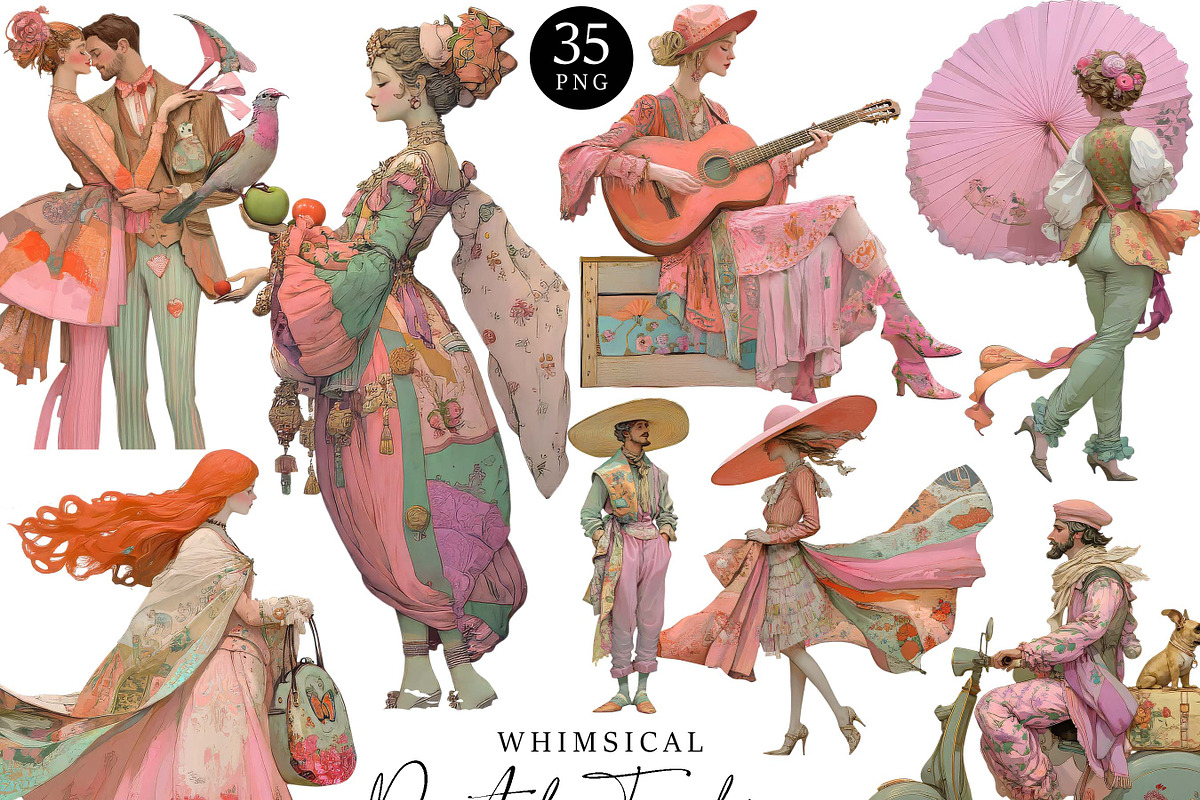 Whimsical Pastel Fashion Clipart, a Person Illustration by Design Scotch (Photo 1 of 9)