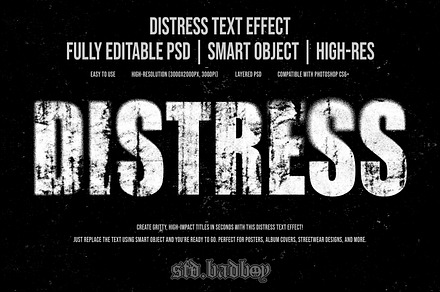 Distress Text Effect PSD Editable, a Design Template by std.badboy