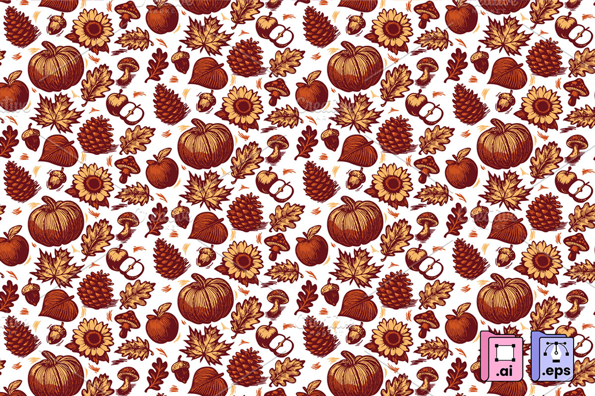 Rustic Autumn Harvest Pattern, a Pattern Graphic by MISS CHATZ (Photo 1 of 3)