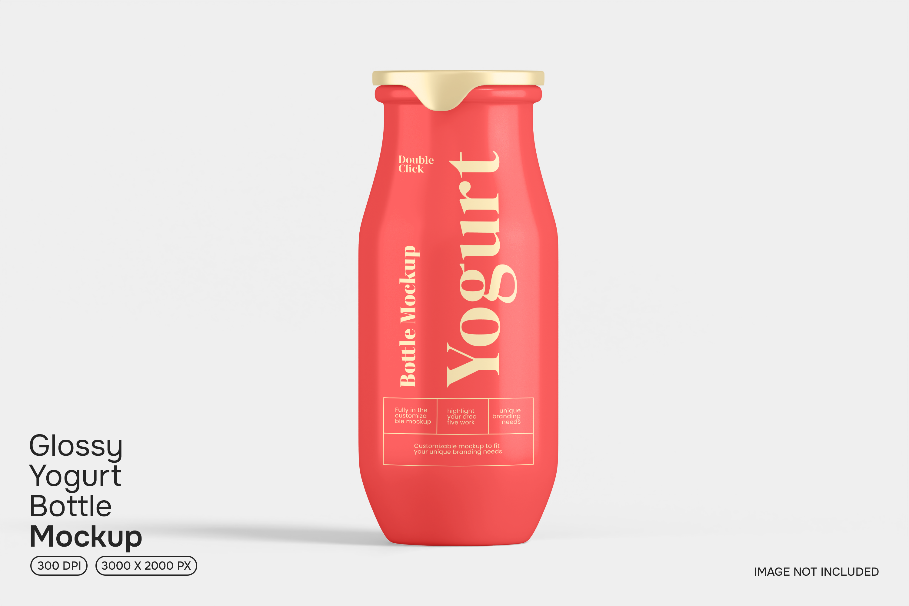 Glossy Yogurt Bottle Mockup, a Packaging Mockup by Permadi Creative