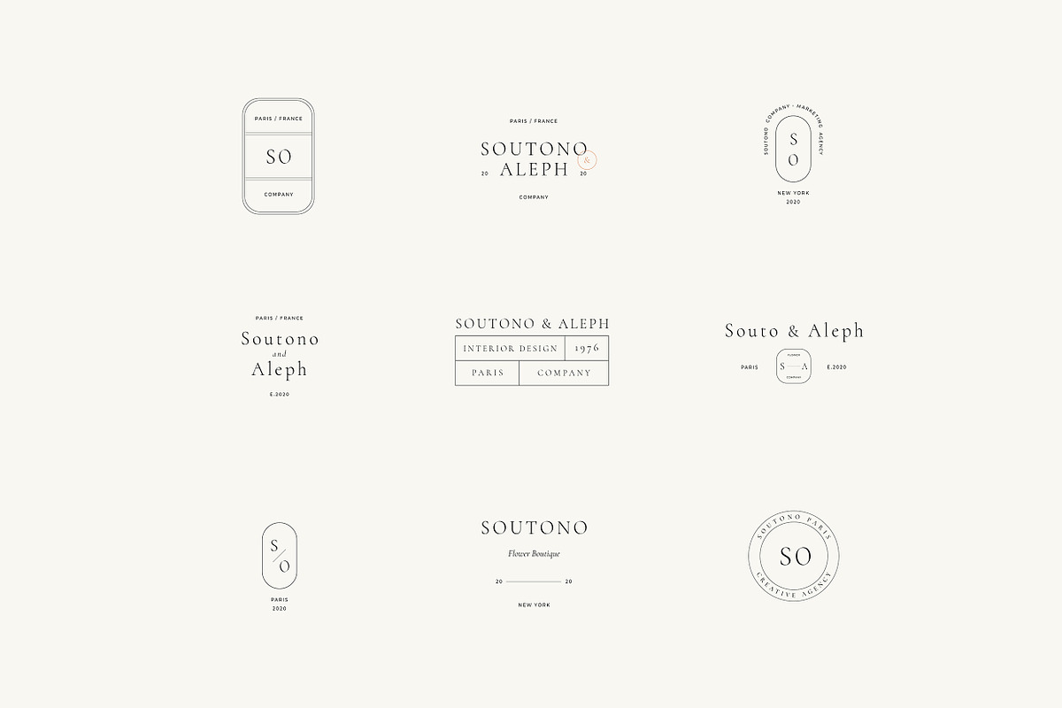 Soutono Minimal Logo Kit Ai,Eps,Psd, a Branding & Logo Template by Feel This (Photo 2 of 13)