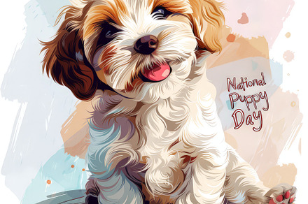 National Puppy Day poster, banner wi, an Animal Photo by Pixeness