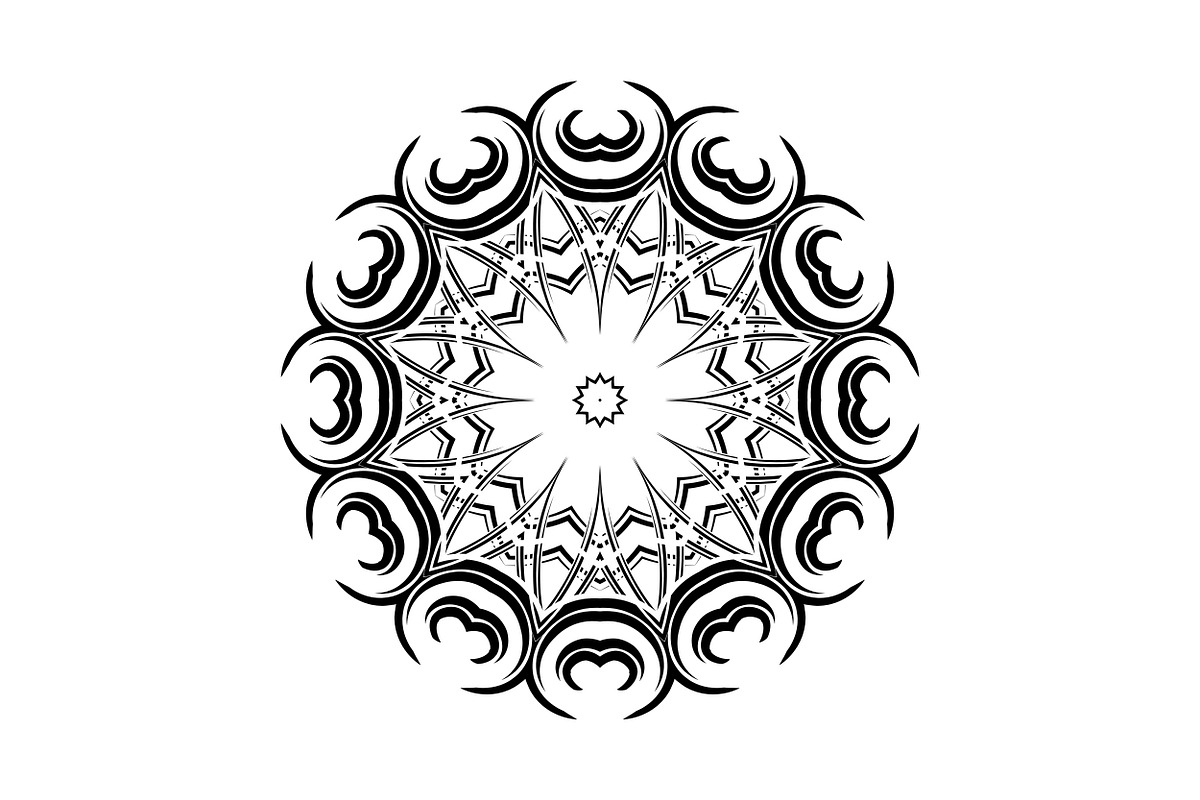 Black White Mandala Illustration Set, a Decorative Illustration by NJ Himel (Photo 81 of 101)