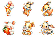 Valentine Bunny Clipart Bundle, a Seasonal Illustration by CreationArt (Thumbnail 2 of 5)