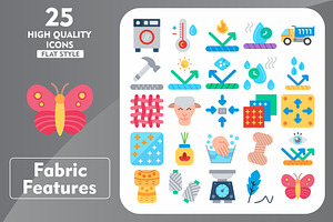 25 Fabric features Flat Icons, an Icon by Pexelpy