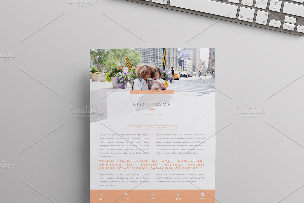 Blogger Media Kit Template | 3 Pages, a Resume Template by Blogger Kit Co. (Photo 2 of 9)