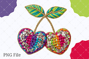 Faux Yarn Valentine Cherry Hearts Pn, an Illustration by designcity5 (Thumbnail 4 of 8)