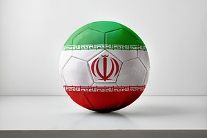 Iran Flag Soccer Ball Studio Shot, a Sports & Recreation Photo by Davizro's Market