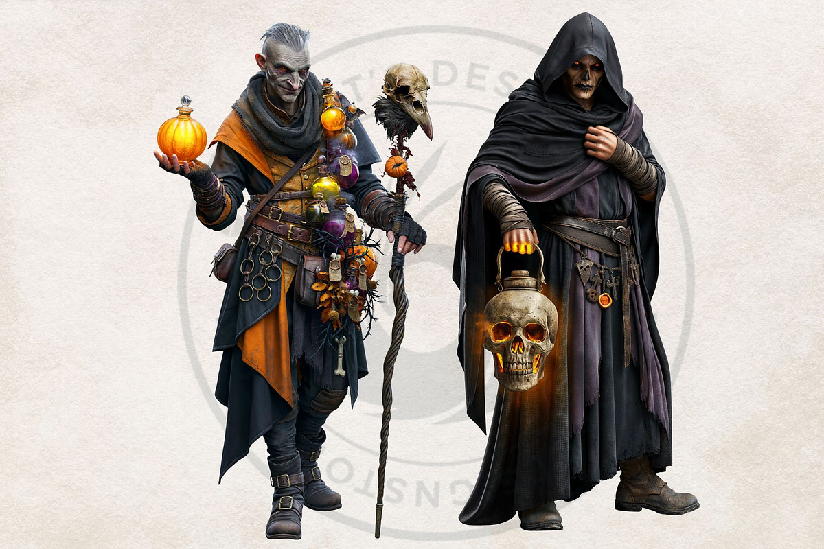 Hallowmere Halloween RPG characters, a Seasonal Illustration by ThatsDesignArt (Photo 12 of 17)