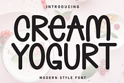 Cream Yogurt | Script Font, a Script Font by Scratchones (Thumbnail 1 of 8)
