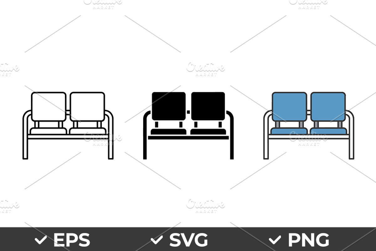 Two Seat Bench Vector Set, an Object Graphic by Artonix (Photo 1 of 3)