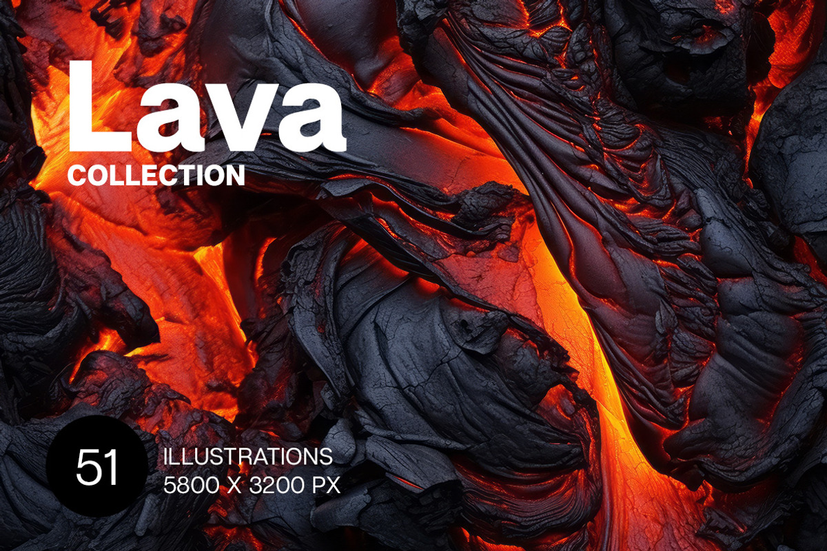Lava. 51 images, a Texture Illustration by Handmadefont (Photo 1 of 13)