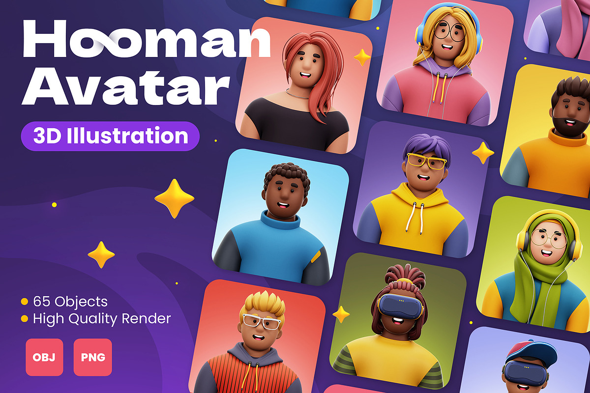 3D Hooman Avatar Characters, a Characters & Person 3D Model by Rakata Studio (Photo 1 of 3)