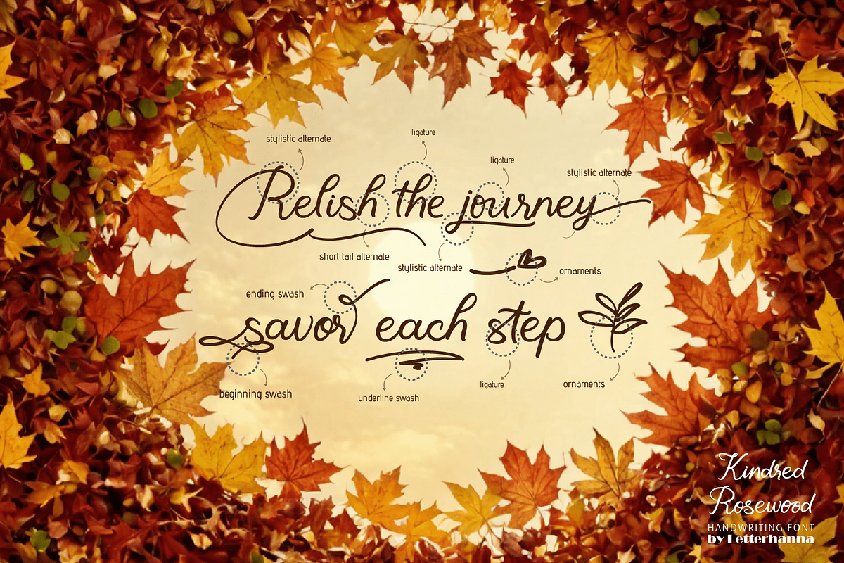 Kindred Rosewood Font, a Handwritten Font by Letterhanna Studio (Photo 7 of 13)