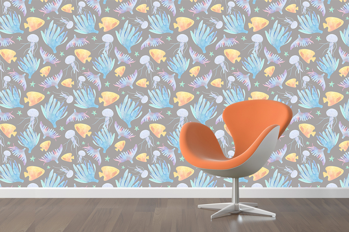 Underwater watercolor patterns, a Pattern Graphic by Piñata (Photo 5 of 8)