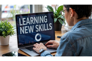 Person using laptop with text, an Illustration by tilialucida