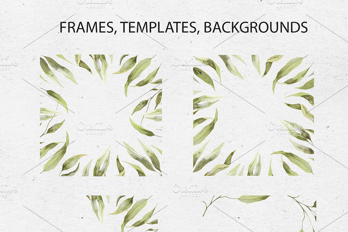 Watercolor leaves collection, a Decorative Illustration by Maria's little shop (Photo 3 of 9)