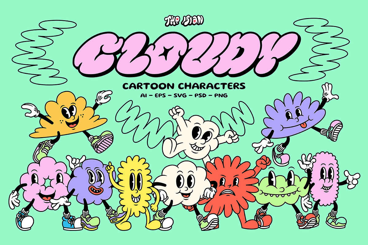 Cloudy Cartoon Characters, an Illustration by The Isian (Photo 1 of 16)