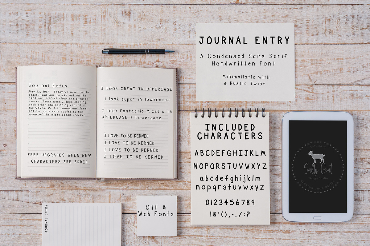 Journal Entry Handwritten Print Font preview 2