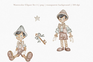 Wooden Boy Nursery Clipart Set