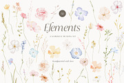 Watercolor dreamy Wildflowers Set, a Decorative Illustration by Grace Noboa Illustrations (Thumbnail 11 of 15)