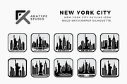 New York City Skyline Icon, an Icon by Akatype Studio (Thumbnail 1 of 3)