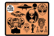 Aliens & UFOs - Procreate Stamp Set, a Brush Add-On by LA Studio Sthlm (Thumbnail 5 of 6)