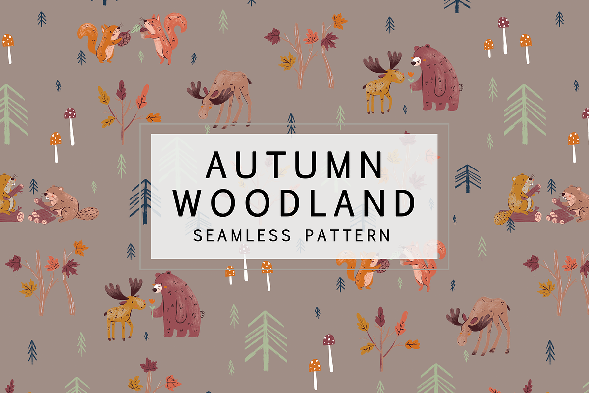 Autumn Woodland Pattern Design, a Pattern Graphic by Lady Bruniere Design (Photo 5 of 15)