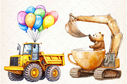 Cute Construction Watercolor Clipart, an Illustration by Libby Wishes (Thumbnail 5 of 7)