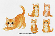 15 Bundle Watercolor Orange Kitten, an Animal Illustration by Morspective (Thumbnail 7 of 8)