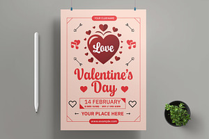 Valentines Day Party Flyer Template, a Flyer Template by MightyDesign