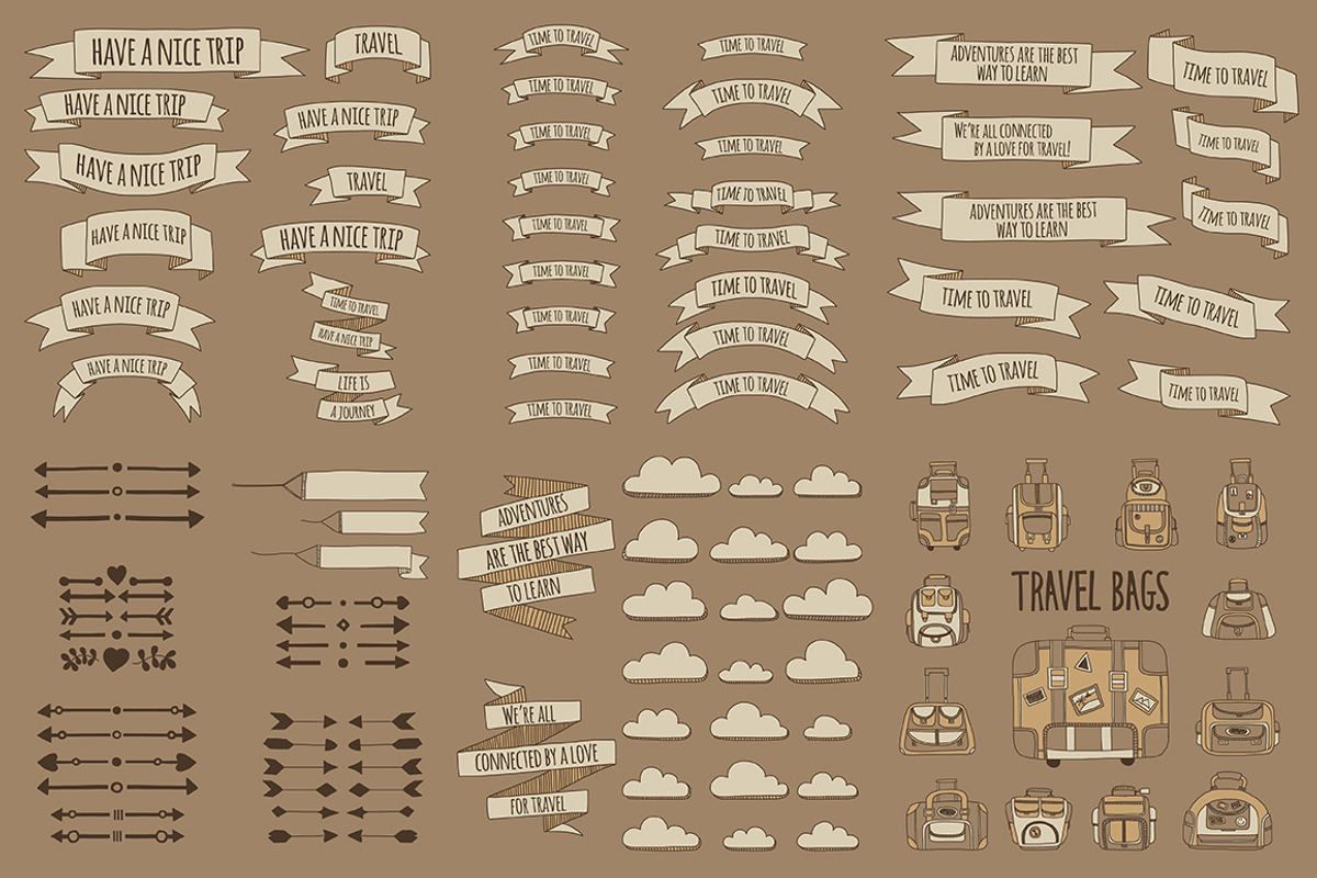 BIG BUNGLE Vector travel set, an Object Graphic by Art Loft (Photo 7 of 18)