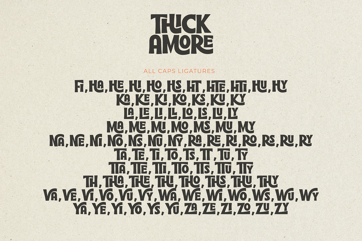 Thick Amore - All Caps Ligature Font, a Serif Font by Airotype (Photo 10 of 11)